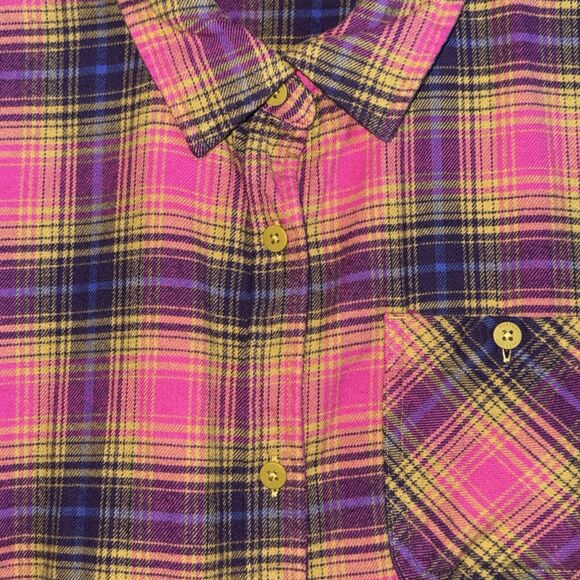 Burton Grace Long Sleeve Flannel Women’s Size Large Fuchsia Plaid - Picture 8 of 13